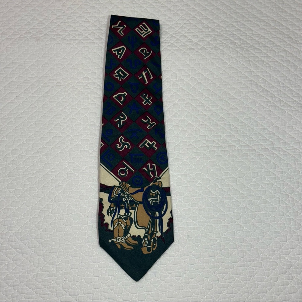 Michael Jacobs Collection Western  Patterned Tie